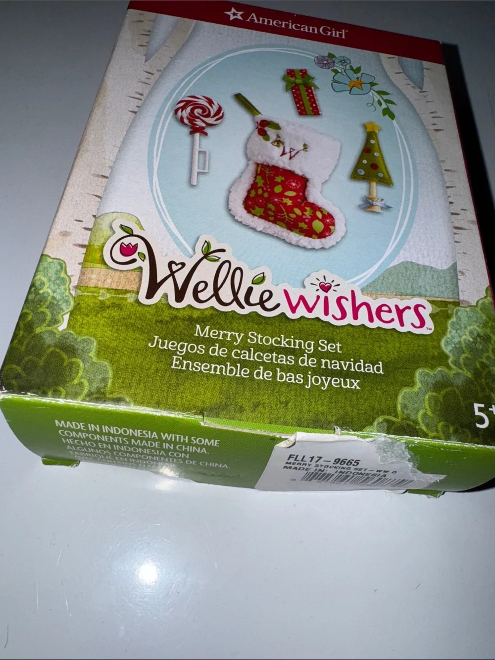 American Girl WellieWishers Merry Stocking Play Set NEW -missing lollipop